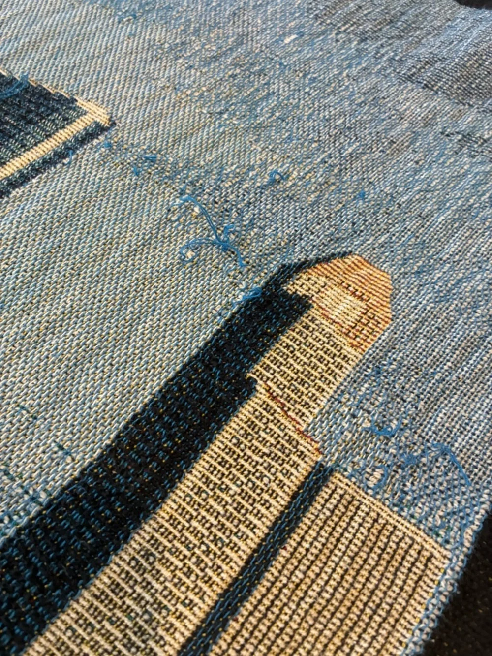 Houston Skyline Twin Size Jacquard Woven Blanket